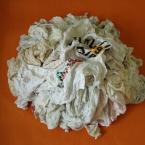 Chiffons de nettoyage en tricot de coton blanc à pois (non pressés)